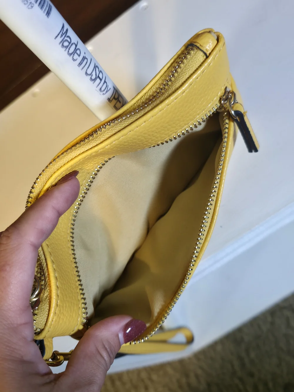 Nanette Lepore Yellow Leather Wristlet